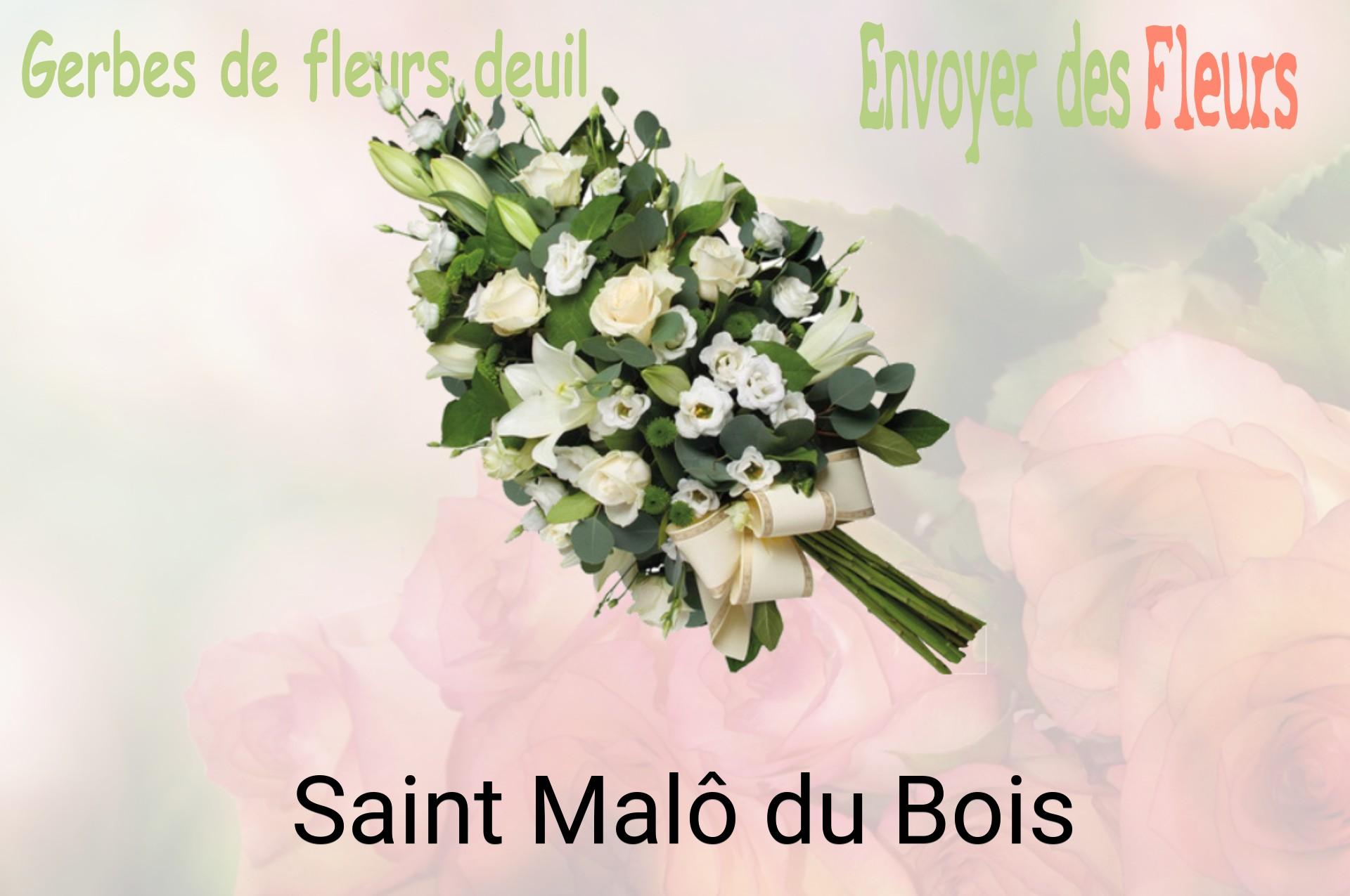 Gerbe de fleurs de deuil livrée à Saint-Malô-du-Bois